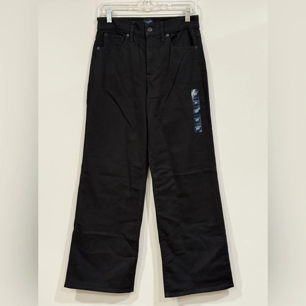 J. Crew Black Wide Leg Crop Jeans 27 Tall NWT